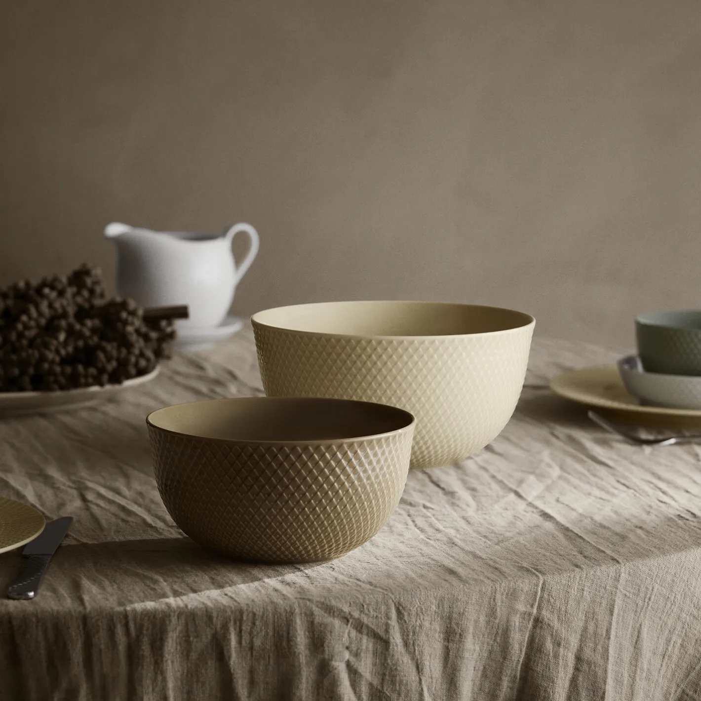 Outlet Lyngby Porcelæn Rhombe Earth Skål, marble