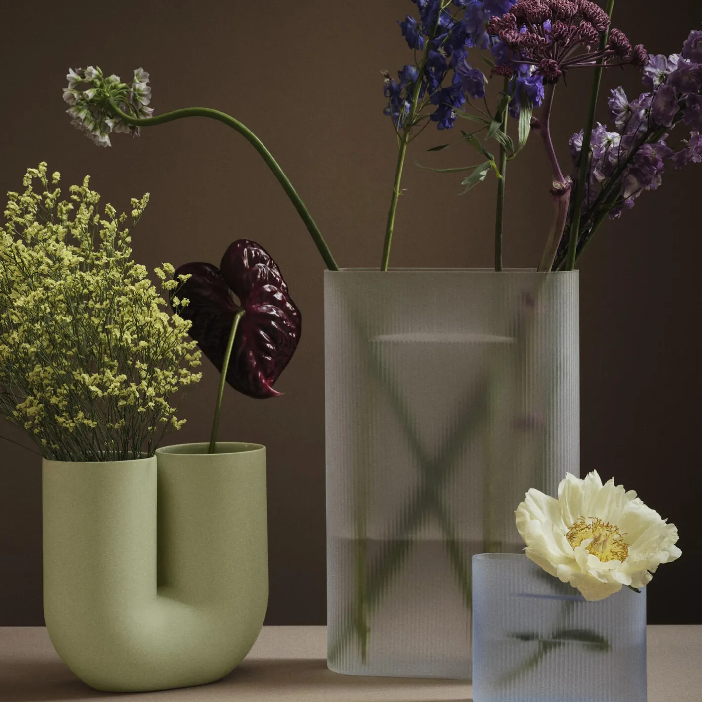 Muuto Ridge Vase, /frosted glass> Vaser