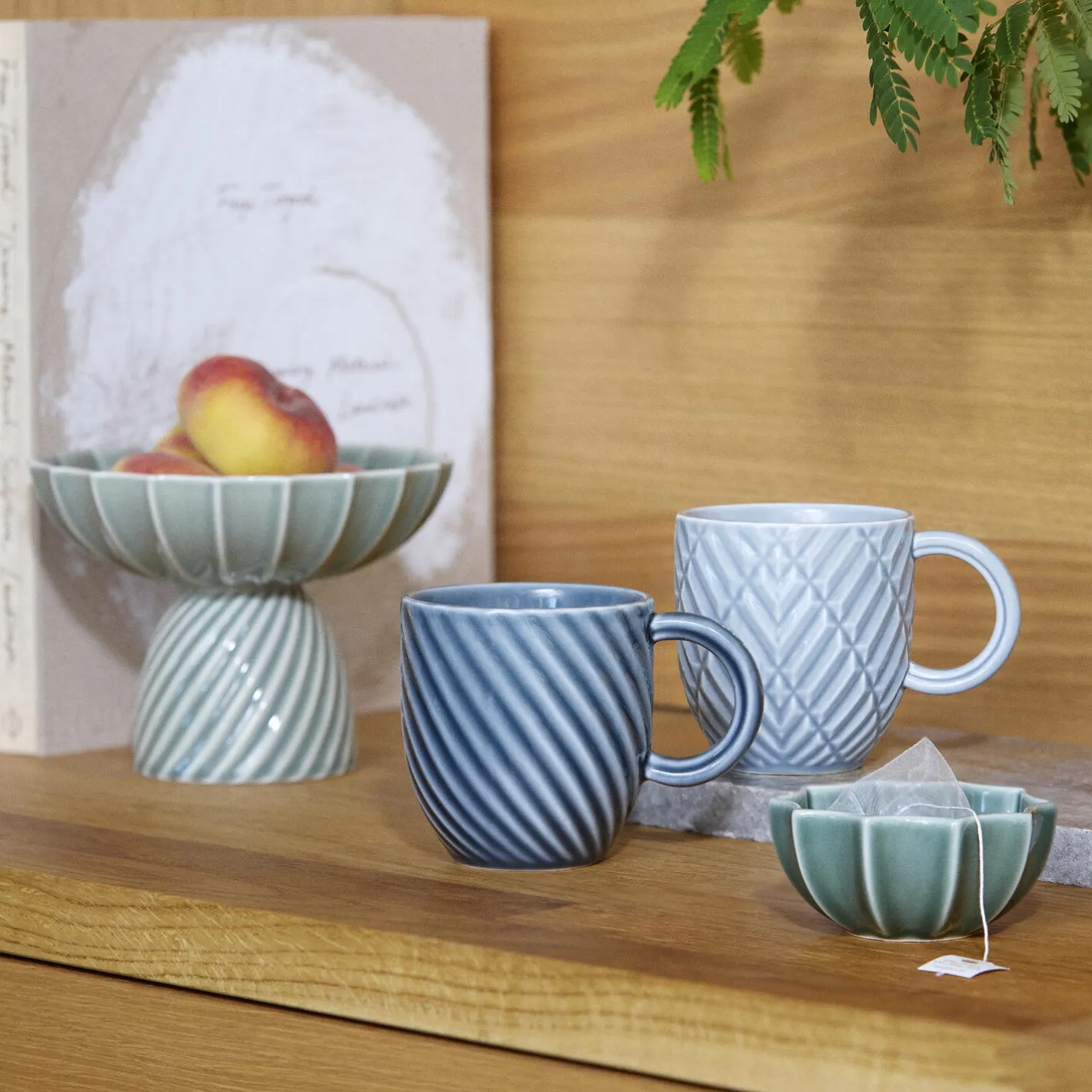 Outlet Dottir Nordic Design Samsurium Art deco krus, blue/grey