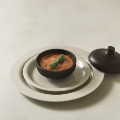 Online Design House Stockholm Sand Secrets Medium Bowl, black clay