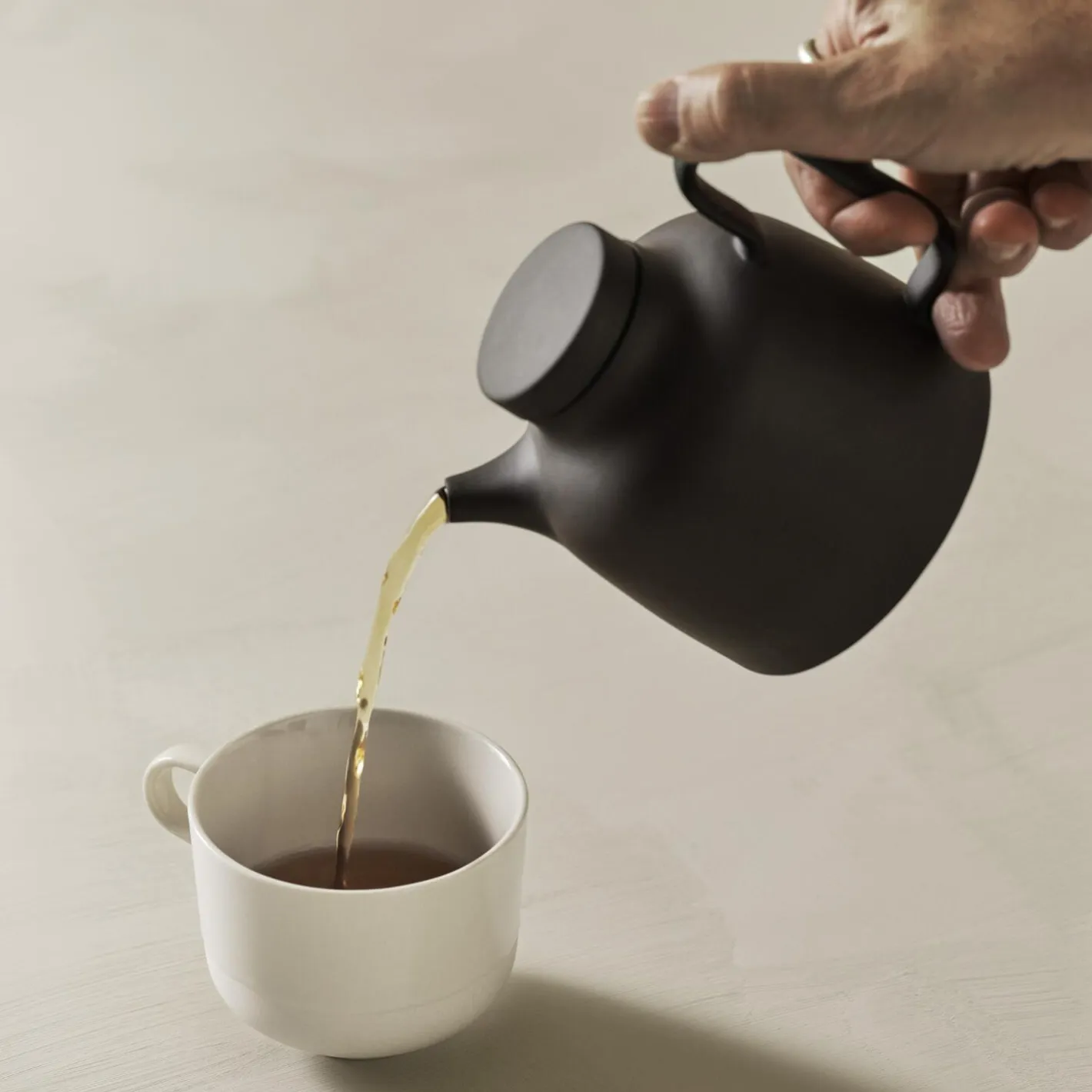Discount Design House Stockholm Sand Secrets Tea Pot, black clay