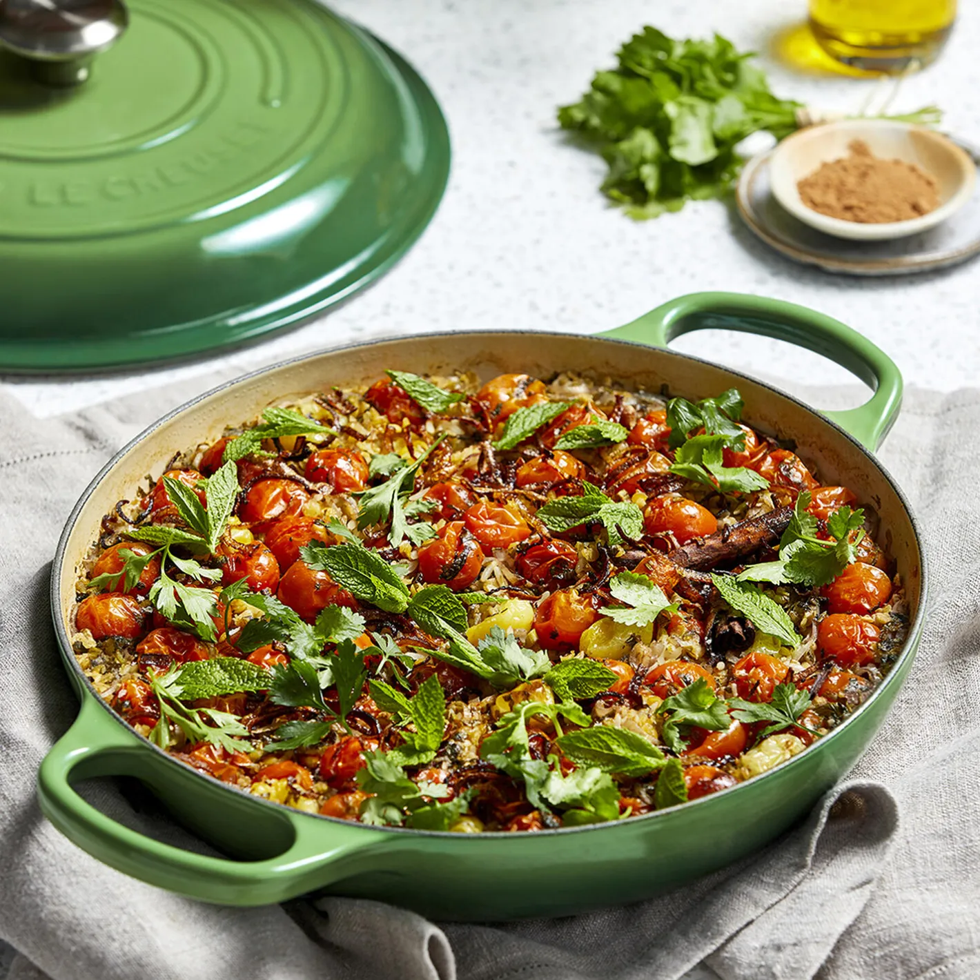 Online Le Creuset Signature Buffetgryde 30 cm, bamboo green
