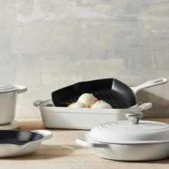 Outlet Le Creuset Signature Kvadratisk grillpande, white