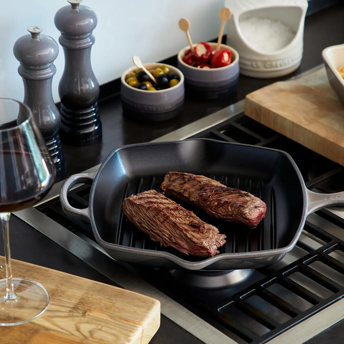 Le Creuset Signature Kvadratisk grillpande,> Gryder & Pander