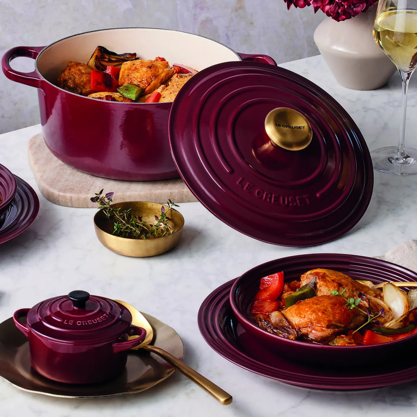 New Le Creuset Signature rund gryde Ø 24 cm, garnet