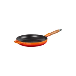 Hot Le Creuset Signature stegepande med træhåndtag Ø 28 cm, volcanic