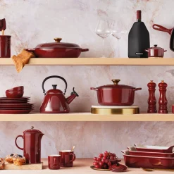 Discount Le Creuset Signature stegepande med træhåndtag Ø 28 cm, garnet