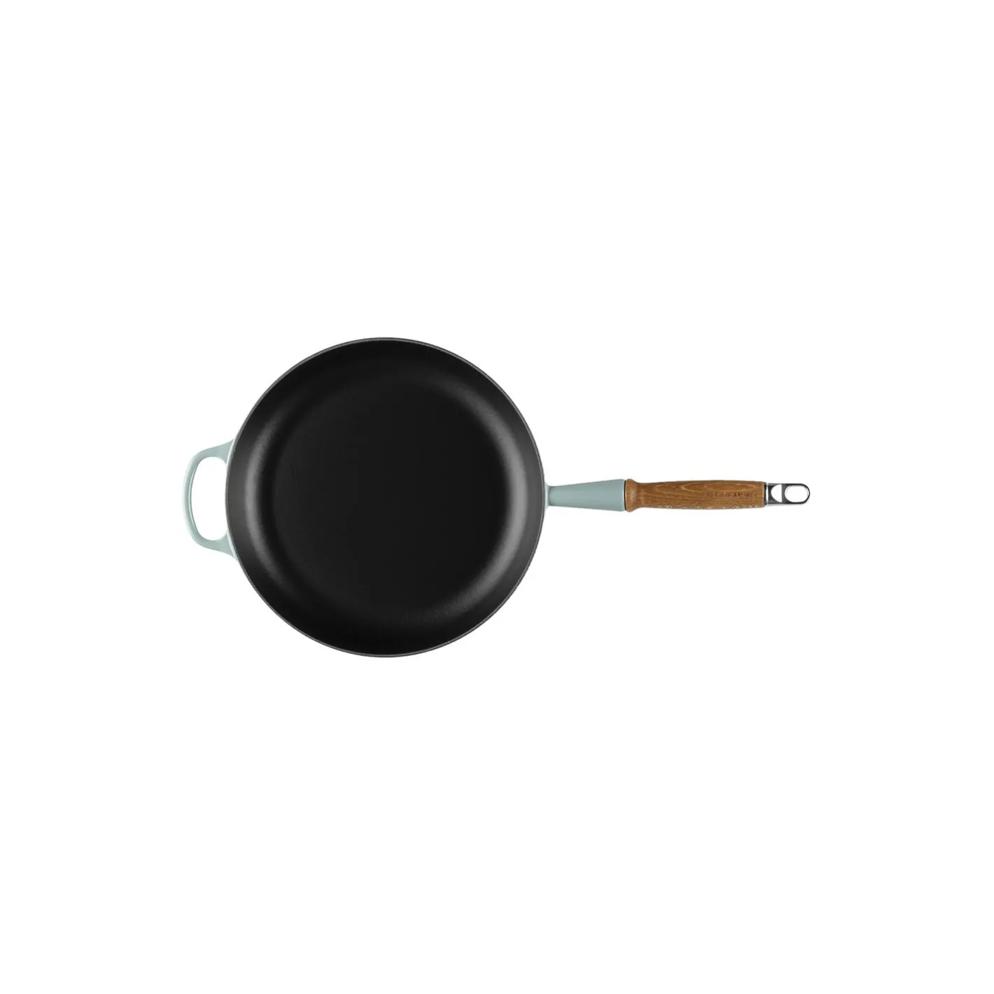 Sale Le Creuset Signature stegepande med træhåndtag Ø 28 cm, sea salt