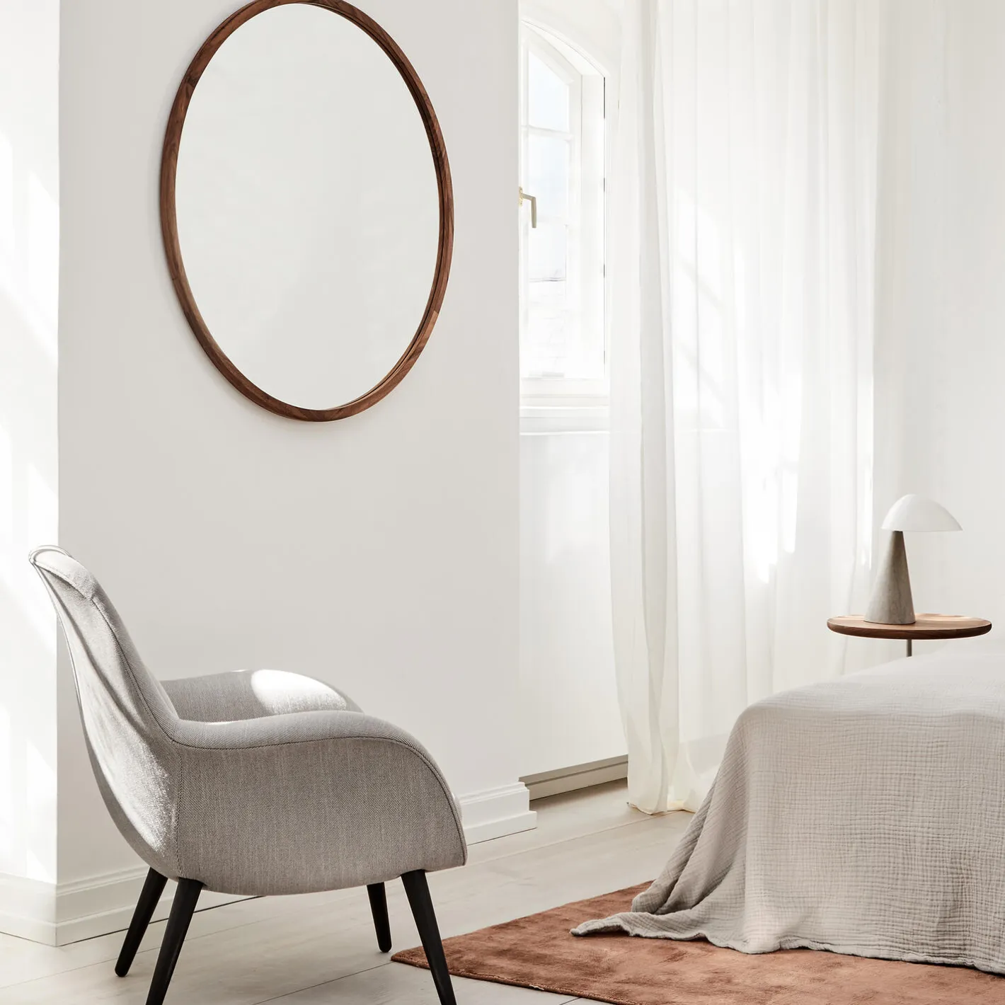 Fredericia Silhouette spejl Ø 100 cm,> Vægspejle
