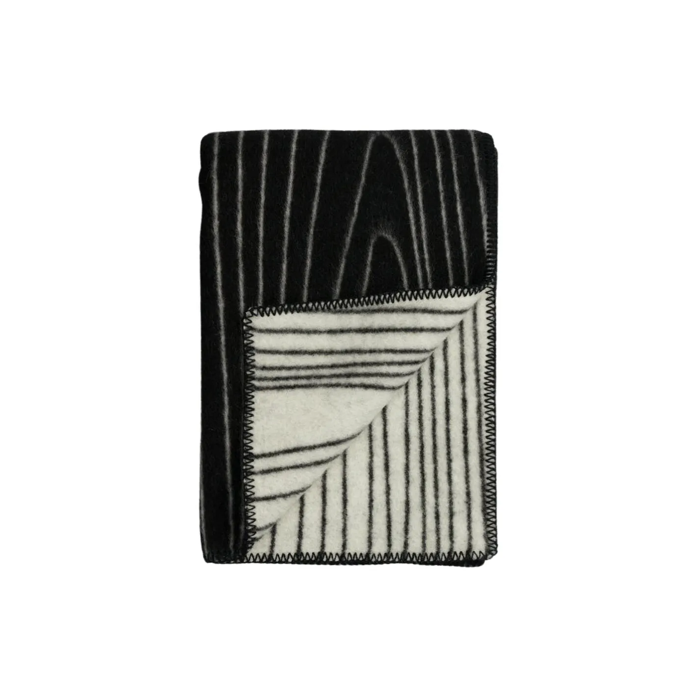 Online Røros Tweed SKOG Throw, black/natural