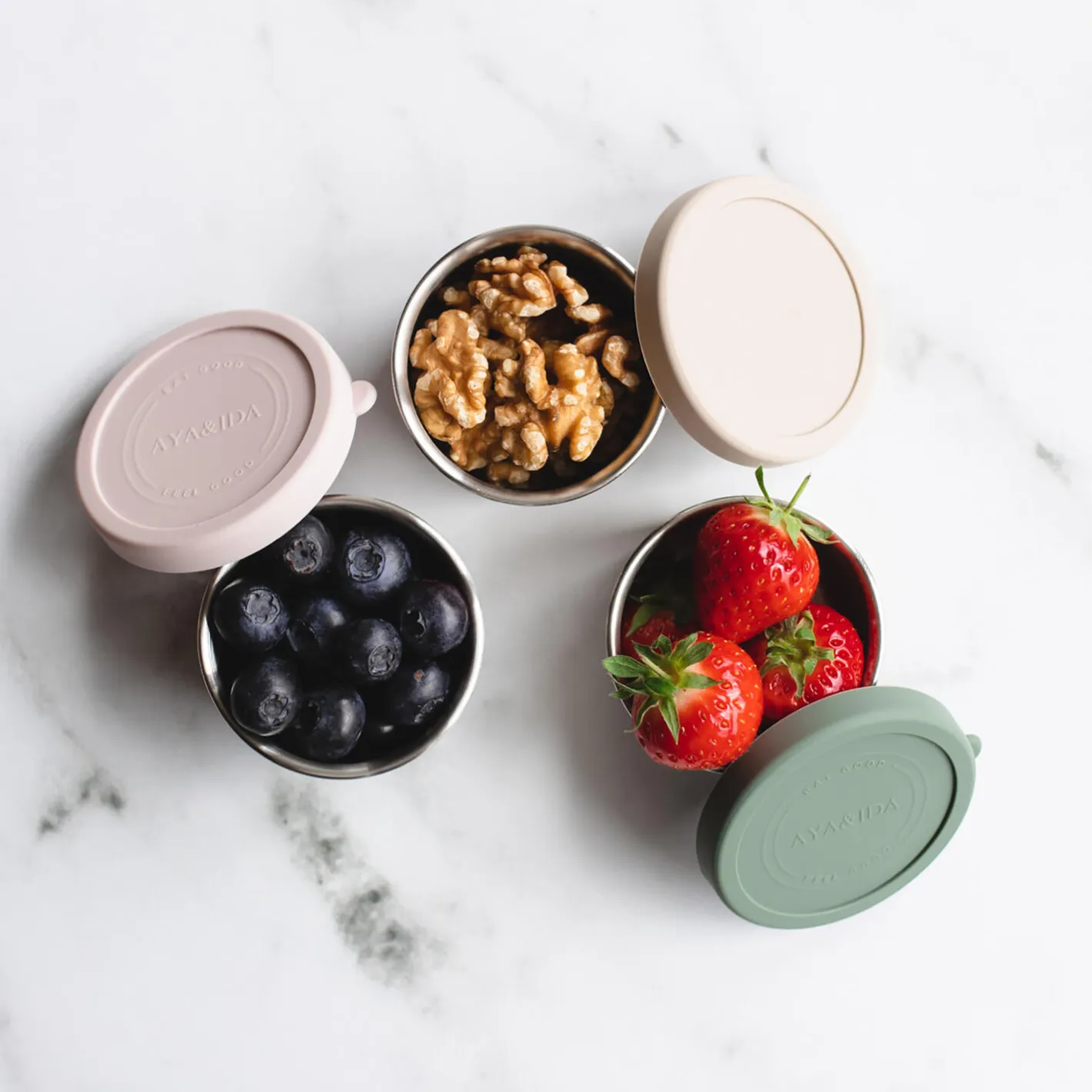 AYA&IDA Snack Container, dark grey/soft rose