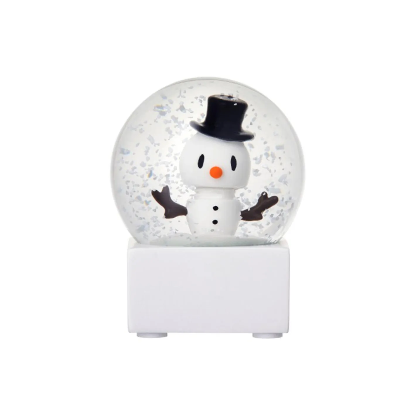 Hoptimist Snowman Snow Globe, white> Pynt
