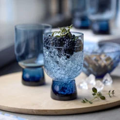 Lyngby Glas Sorrento vandglas 4 stk., blå