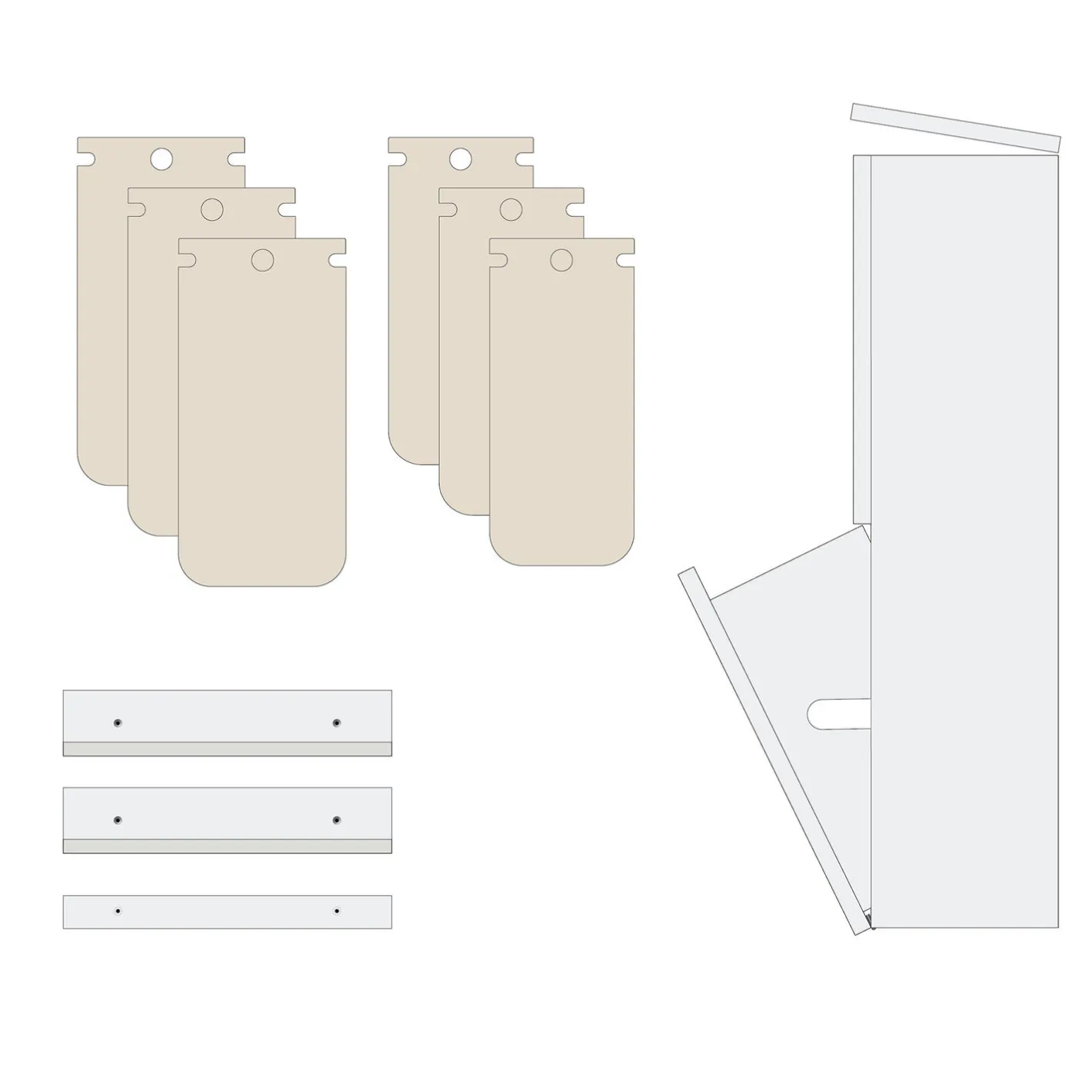 Outlet DesignLife SORTED Standard Tall affaldssortering, snow white