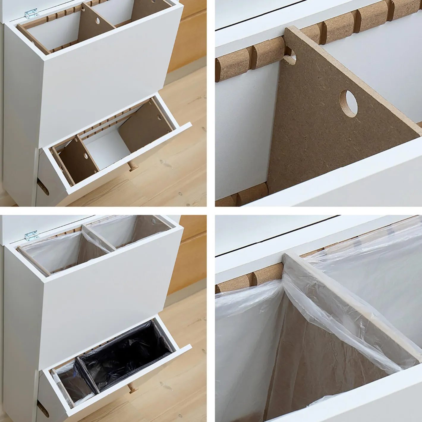 Outlet DesignLife SORTED Standard Tall affaldssortering, snow white