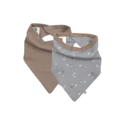 Müsli by Green Cotton STARS hagesmæk/savlesmæk 2-pak, jasmin blue/balsam cream/walnut