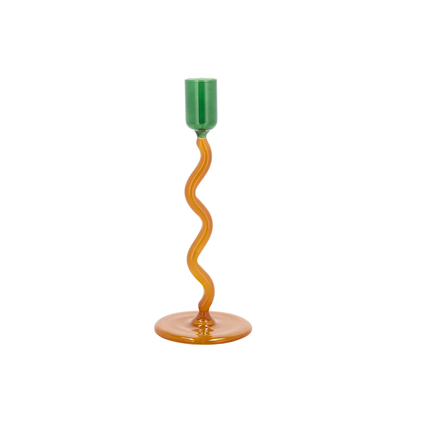 Villa Collection Styles glaslysestage, green/amber> Lysestager