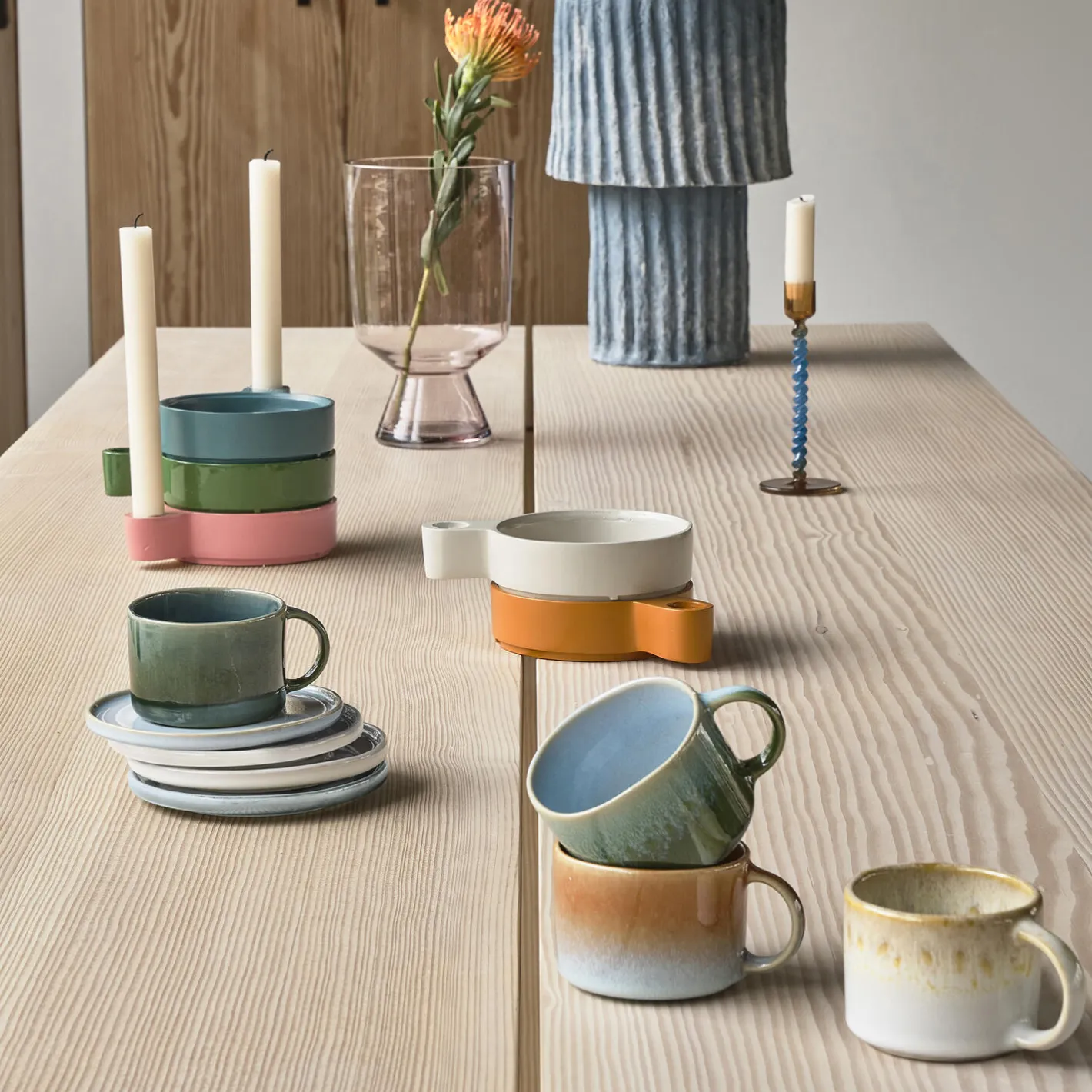 Clearance Villa Collection Styles krus med hank 2 stk., blå/amber blå/amber, blå/amber