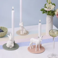 Dottir Nordic Design Sweet Stories lysestage med hjortekid, lyserød> Lysestager