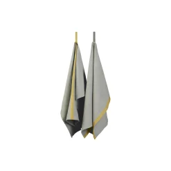 Best EKTA Living Tea towel herringbone twill 2 stk., grey/yellow