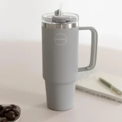 Clearance AYA&IDA Thermo Cup With Straw, light grey
