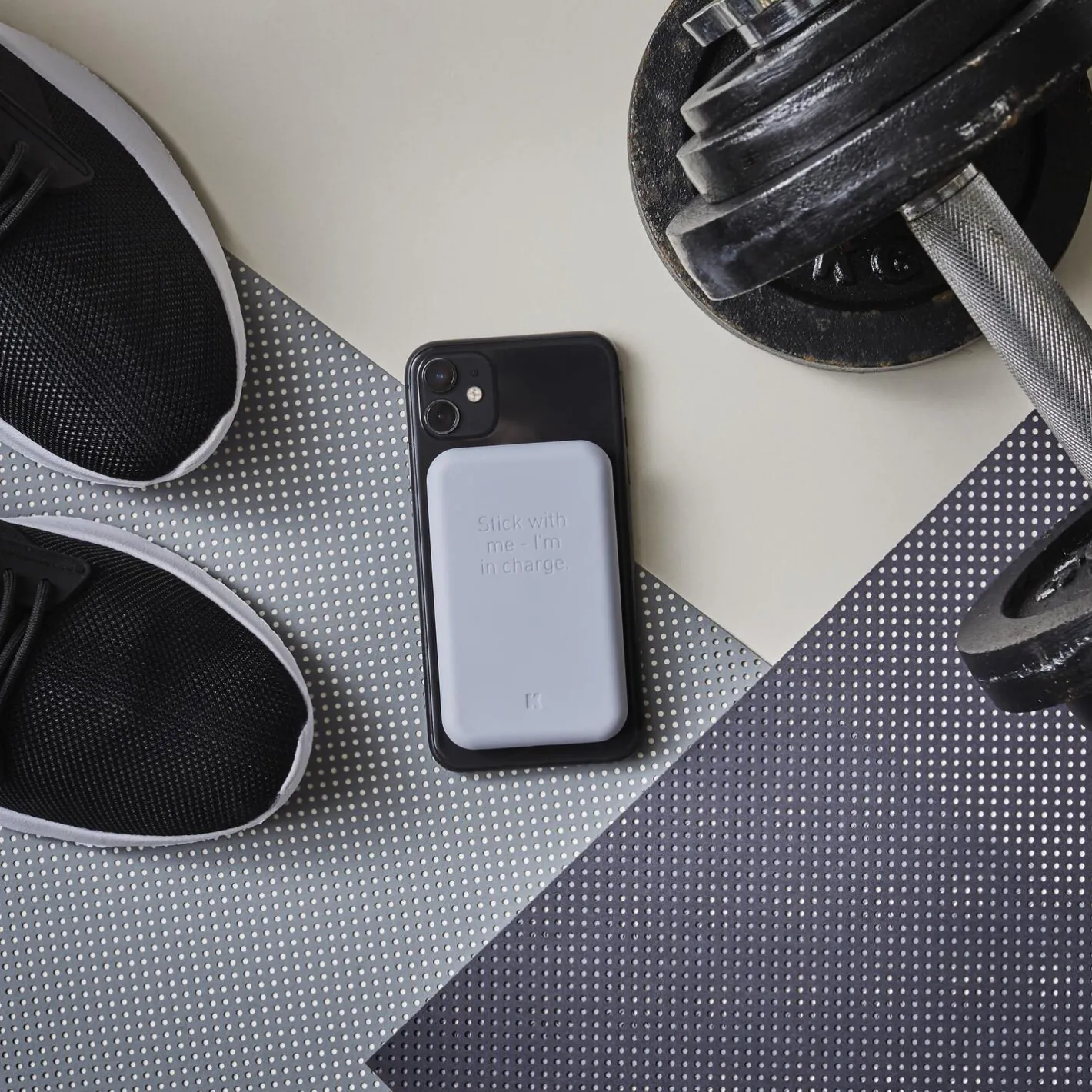 New Kreafunk toCHARGE Qi trådløs powerbank moon grey