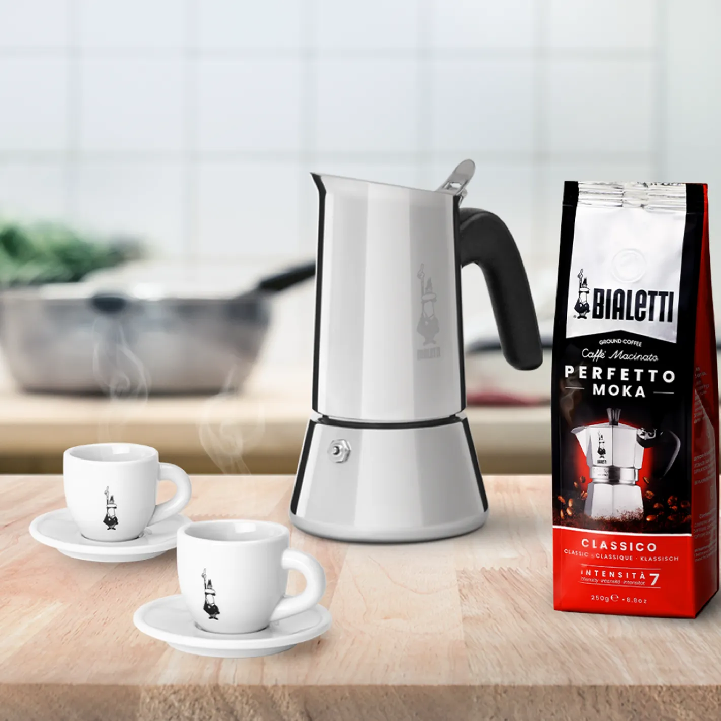 Clearance Bialetti Venus espressokande 4 kopper, sølv krom