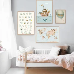 New ViSSEVASSE Verdenskort med dyr plakat