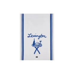 Lexington Viskestykke i økologisk bomuldstwill med print, white/blue> Køkkentekstiler