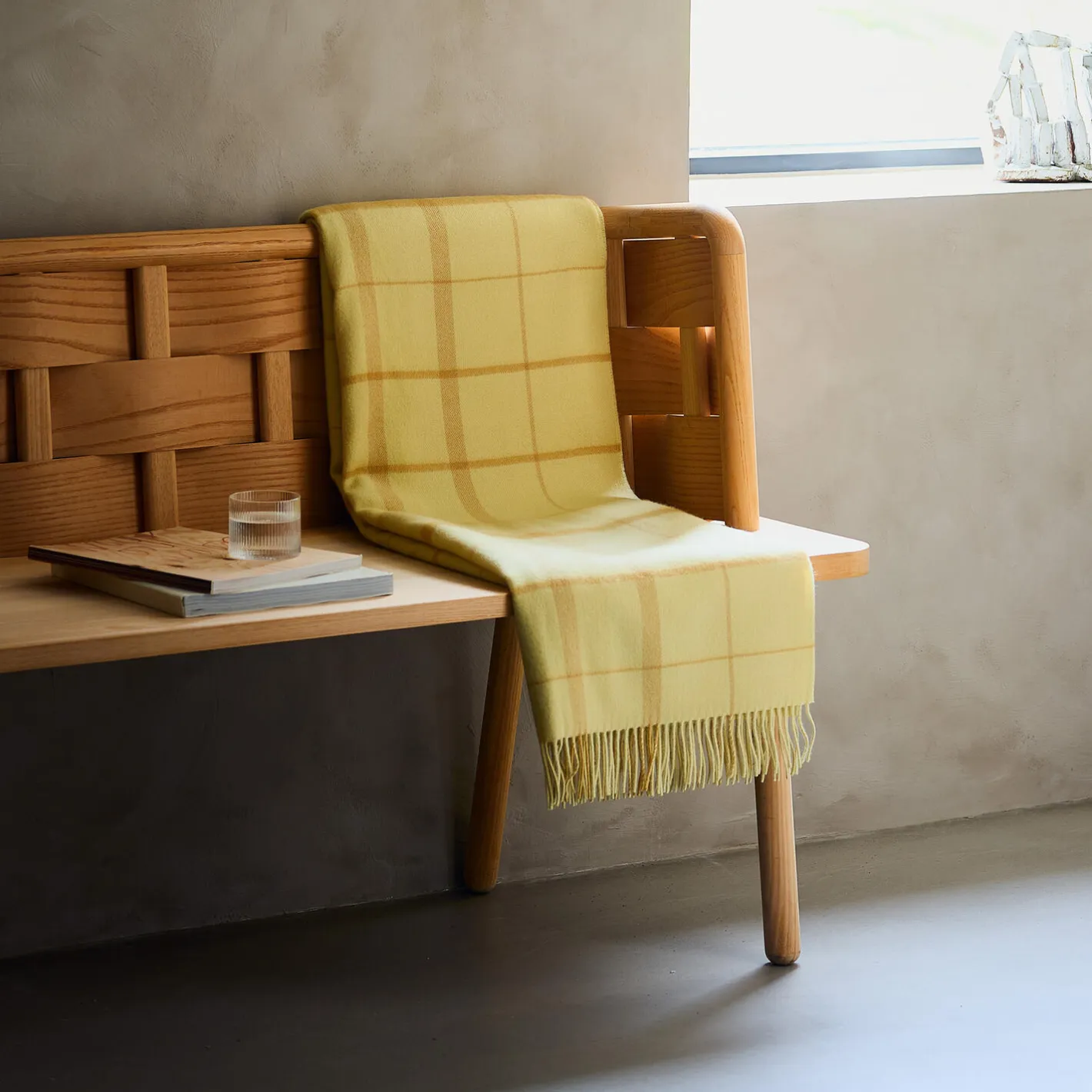 Silkeborg Uldspinderi Warp and Weft plaid, 02101 balance - chamomile/mustard> Plaider