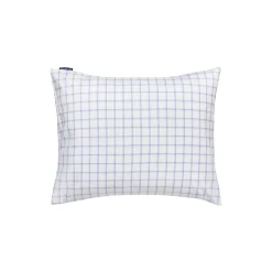 Lexington White/Blue Check Lyocell/Cotton Oxford Pillowcase, white/blue> Sengetøj